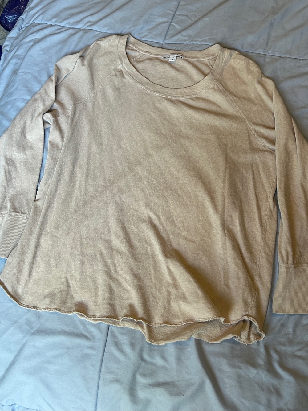 James Perse Cotton Soft long-sleeve top with relaxed fit Women’s 4 Cream Beige
